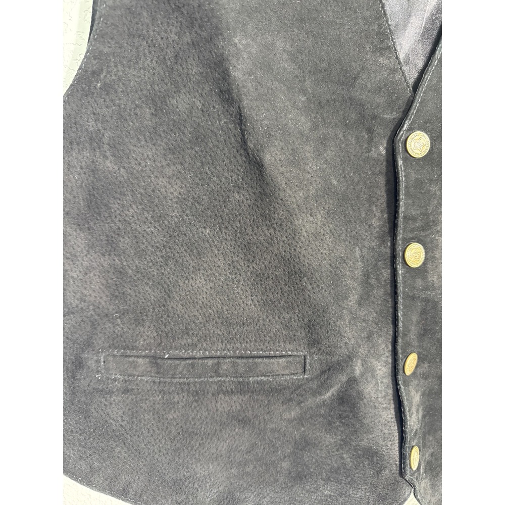 Scully Suede Leather Vest M Black Rodeo Cowboy Ranch style Western - Picture 4 of 8